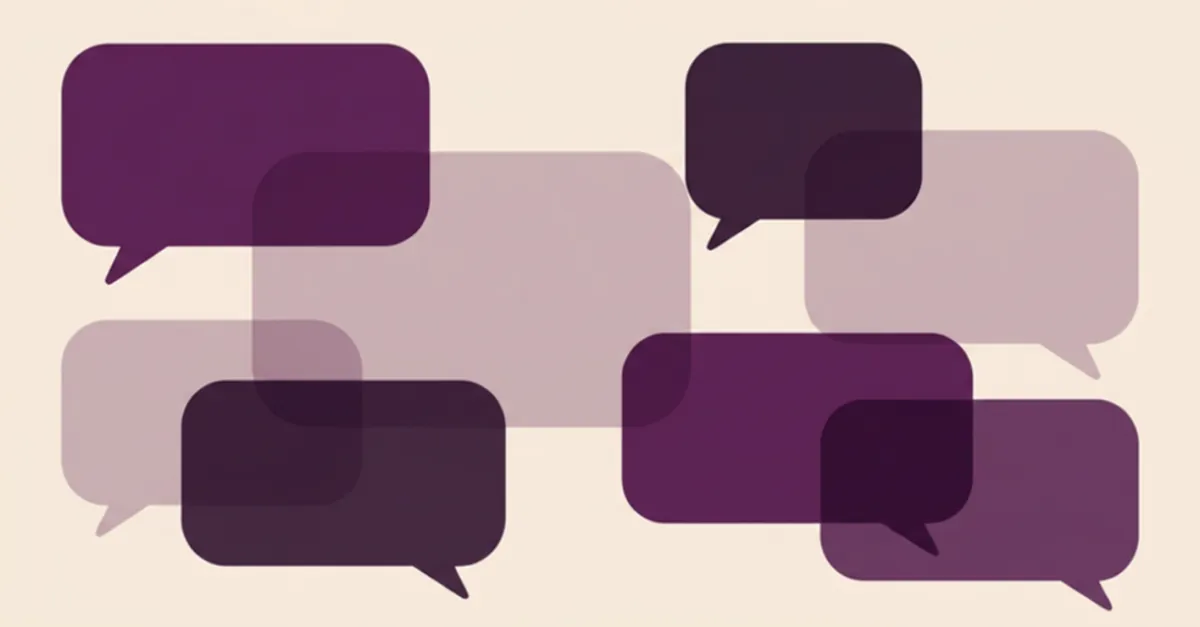 Overlapping speech bubbles representing multiple audiences
