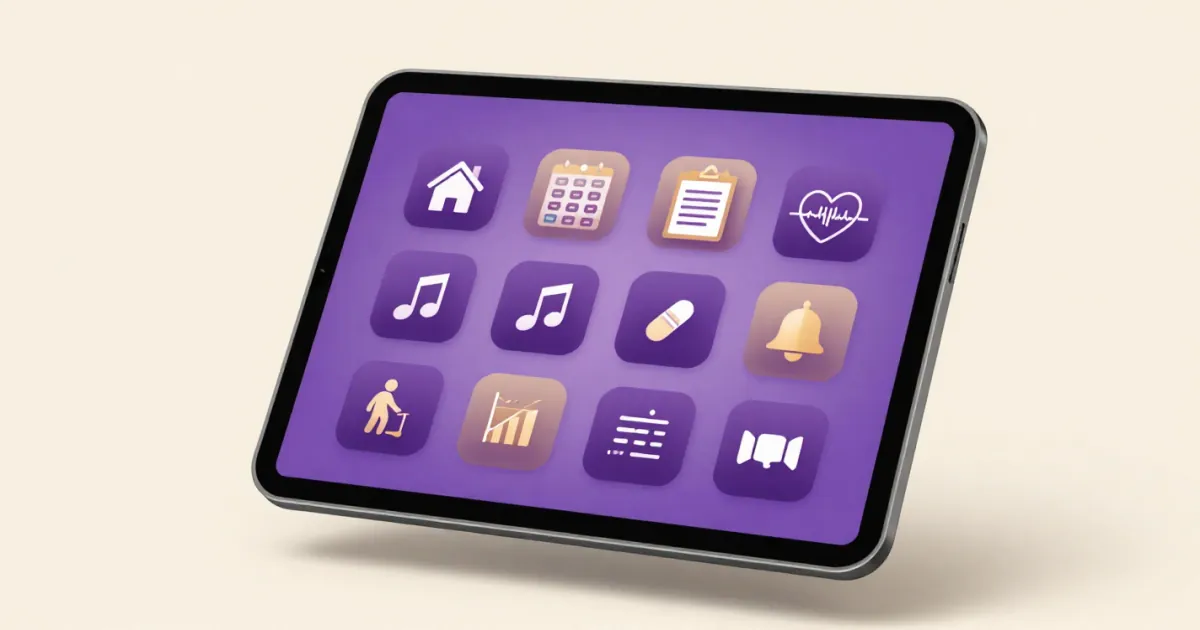 Care and provider software shown on a tablet
